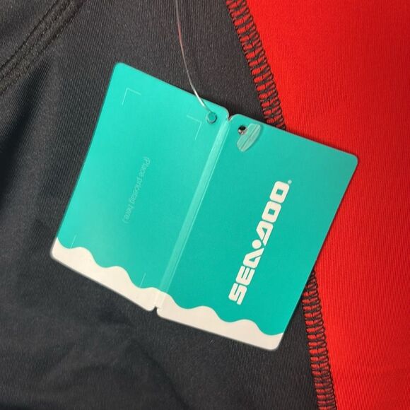 NWT New Seadoo BRP Mens Black Short Sleeve Rash Guard Shirt SPF 50 Size XL - Picture 3 of 12